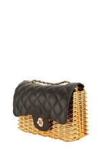 Load image into Gallery viewer, QUILTED METAL LAMBSKIN CLUTCH
