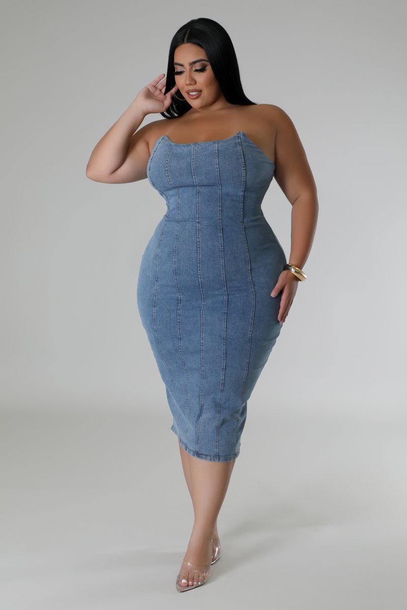 DENIM MIDI DRESS