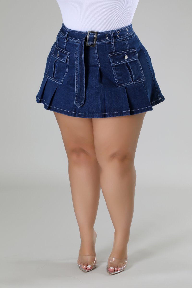 DENIM SKATER SKIRT