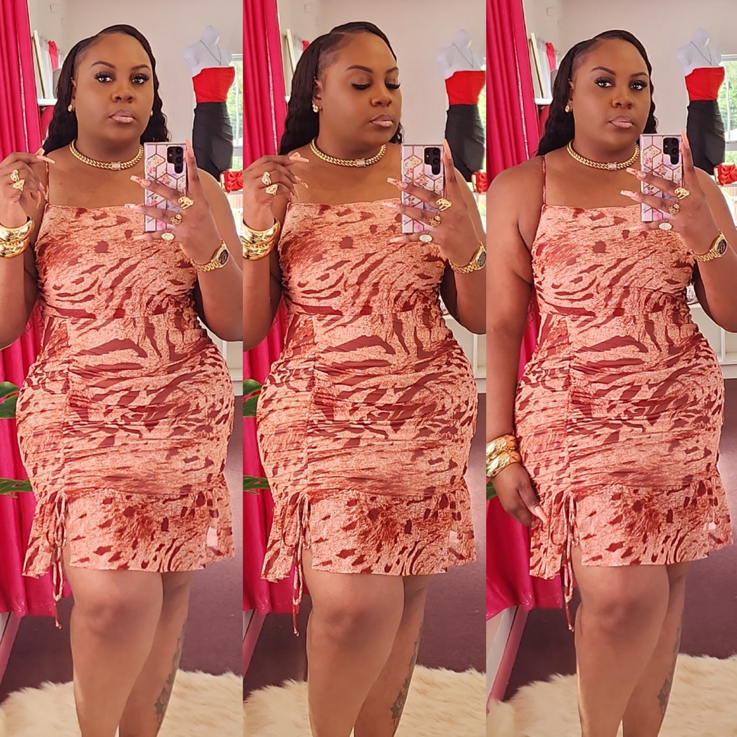 MESH RUFFLE DRESS