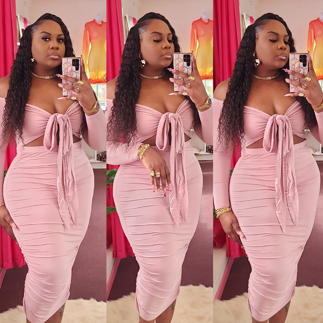 MAUVE MIDI DRESS