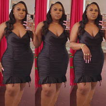 Load image into Gallery viewer, RUFFLE COWL NECK DRESS
