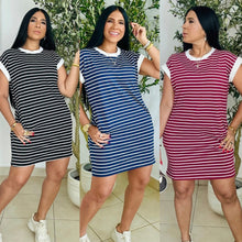 Load image into Gallery viewer, HASLEY STRIPED SHIRT DRESS

