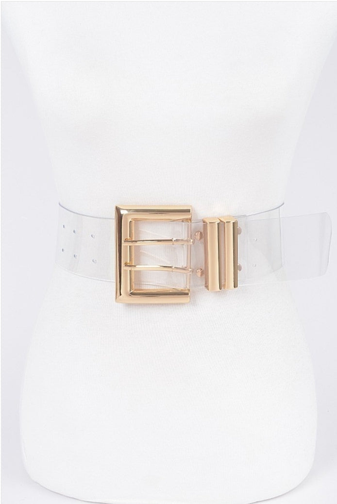 BIG BUCKLE CLEAR BELT (PLUS SIZE)