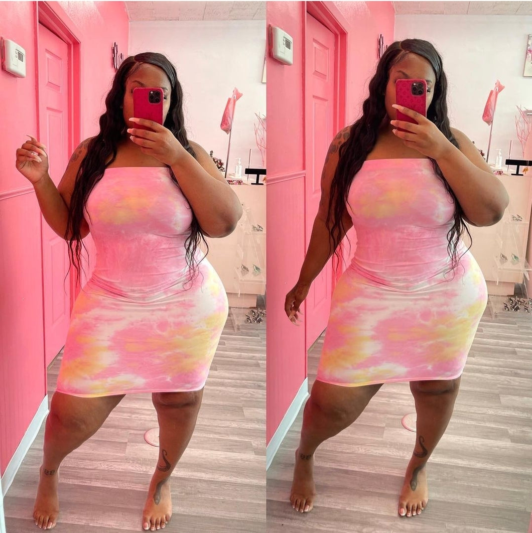 TIE-DYE MIDI DRESS