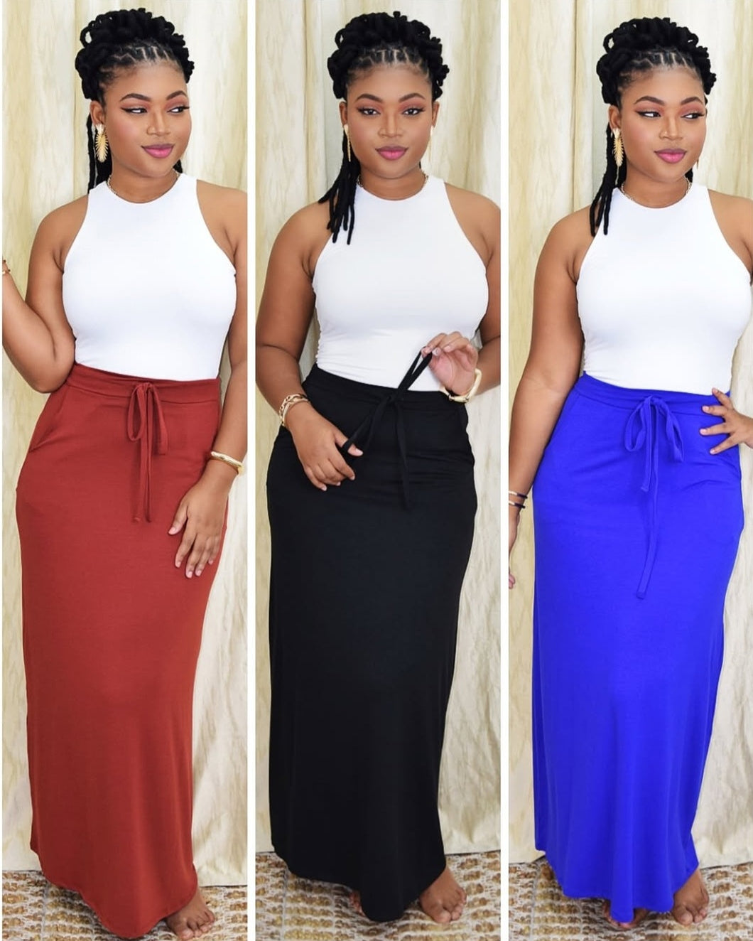 SOLID MAXI SKIRT