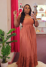 Load image into Gallery viewer, SMOCKED HALTER MAXI DRESS

