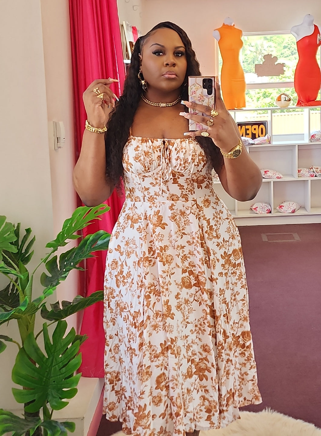 FLORAL CORSET DRESS