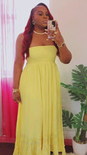 Load and play video in Gallery viewer, SMOCKED HALTER MAXI DRESS

