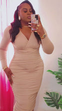 Load and play video in Gallery viewer, RUCHED MIDI DRESS
